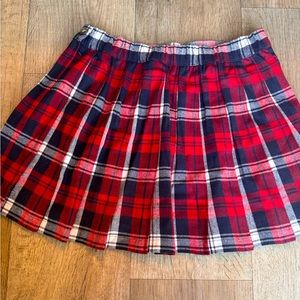 Simply Southern red plaid pleated skirt